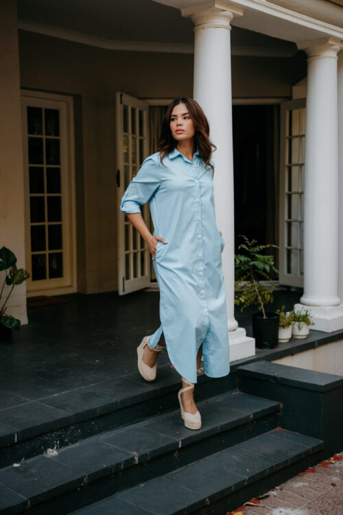 The Blue Shirt Dress