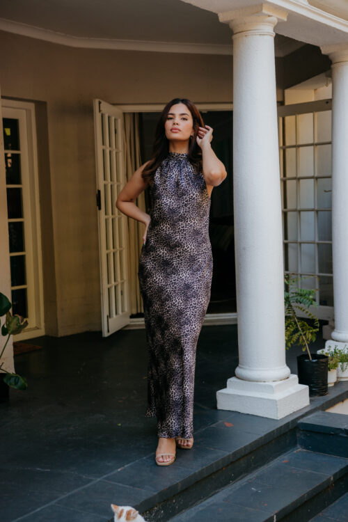 The Leopard Halter Dress