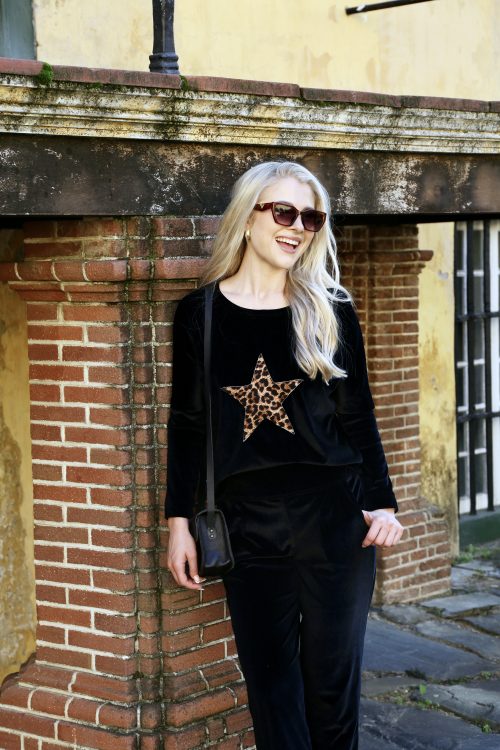 Velvet Pants With Star Detail