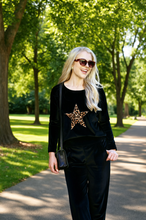 Velvet Top With Star Detail